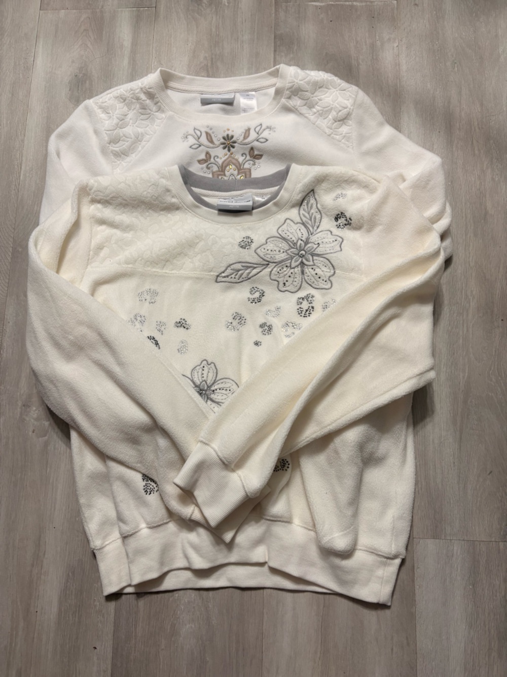 Set of two Alfred Dunner Cream Floral Appliqué A-Line Skirt